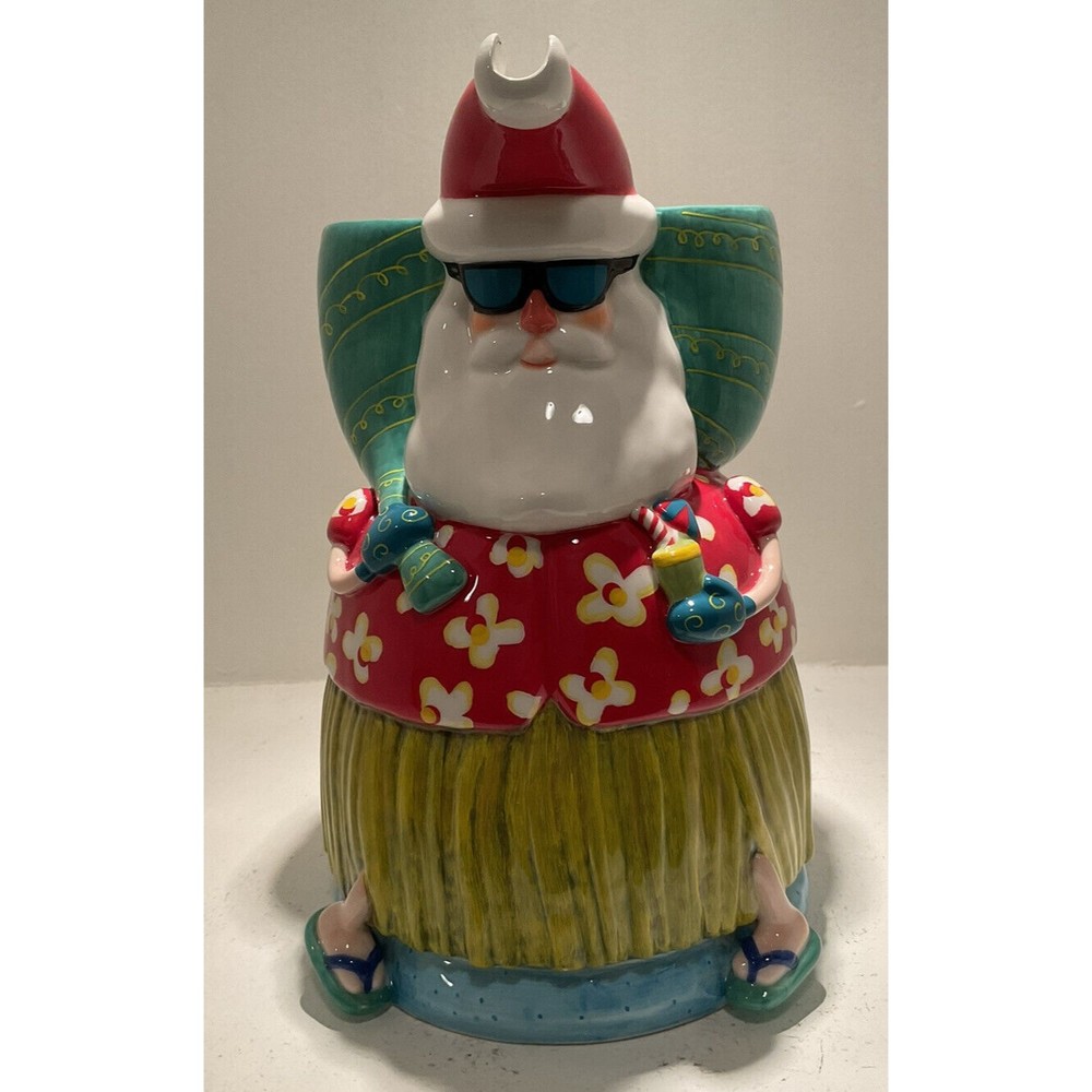 Dept 56 Hawaiian Santa Ceramic Pitcher Christmas Tropical Very Rare